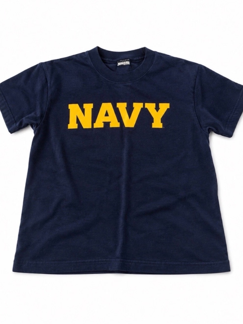 J. America Youth Small Navy T-Shirt Yellow NAVY Graphic Tee